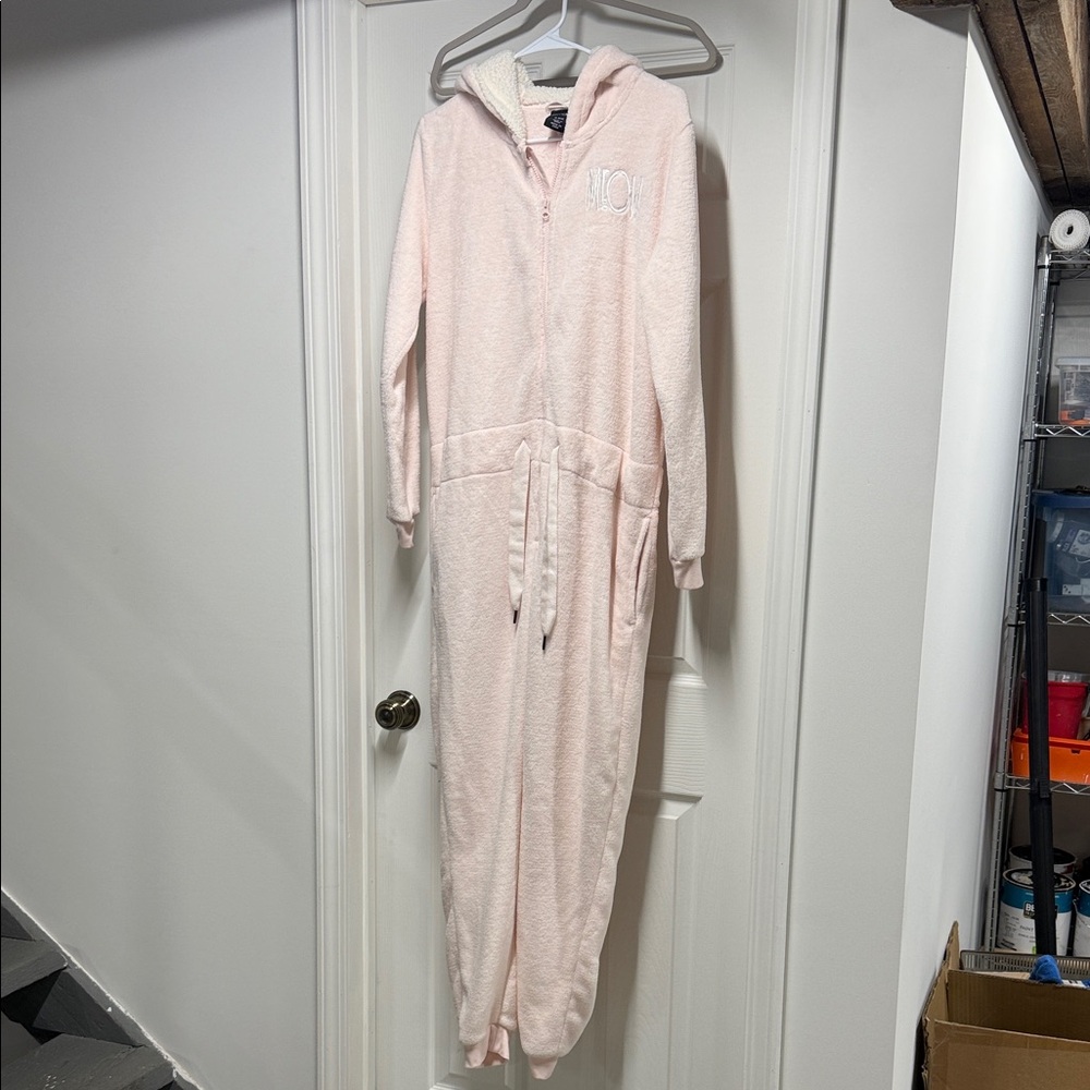 Pink Cat Hooded Onesie